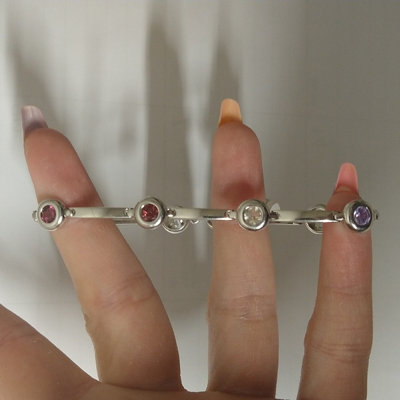 SFC Silver Multi colored stone bracelet - Picture 4 of 14